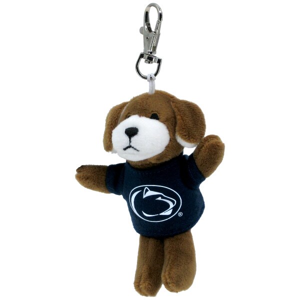 keychain, plush stuffed dog wearing Penn State Athletic Logo shirt
